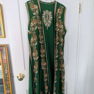 Green Moroccan Kaftan, one size, sleeveless